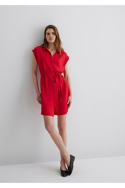 Mavi Red Shirt Dress Fitted 131139-29723