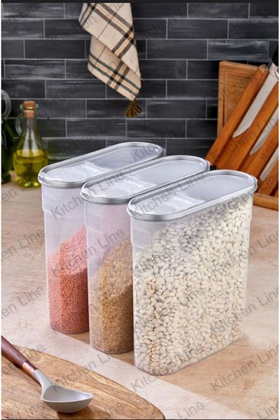 Kitchen Line Food and Vegetable Storage Container 3 Pcs, 4Lt