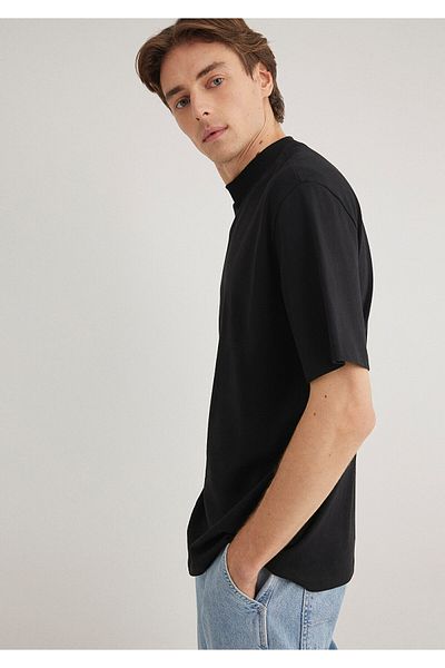 Mavi Μαύρο μπλουζάκι Basic Loose Fit / Loose Comfortable Cut 0611193-900