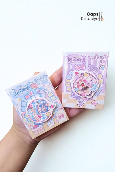 caps office 2Pcs Cute Girls Mini Notebook Set with Passion Flower Cover – Kawaii Notebook Stationery Set