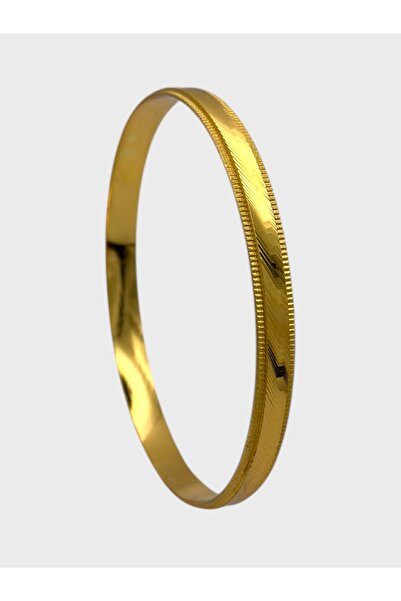 Arnes Jewelry Çelik 22 Ayar Altın Kaplama Desenli Kalın Ajda Bilezik - 1 Adet