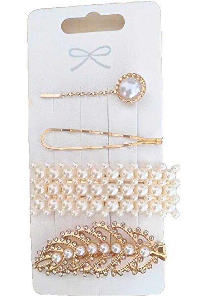 Vi Caro 4 lü Altın Sarısı Zarif Çeşitli Toka Şık Kadın Saç Tokası