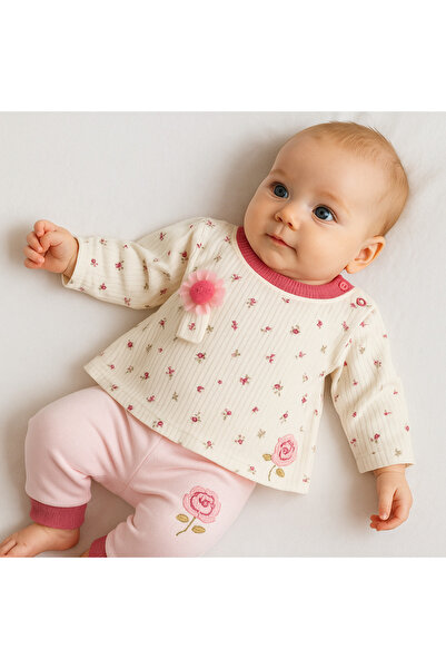 Nimini Kids طقم علوي وسفلي للفتيات الصغيرات بطبعة زهور وتفاصيل أزرار، مناسب ل...