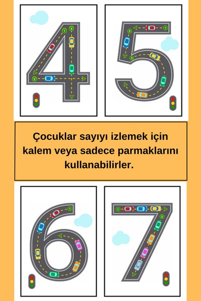 Organik Yolda Sayı İzleme Kartları, Bu Eğlenceli Kartlarla Sayıları Yazmayı Öğretin!