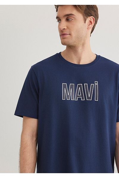 Mavi Emblémával nyomtatott sötétkék póló Normal Fit / Normal Fit066842-70758