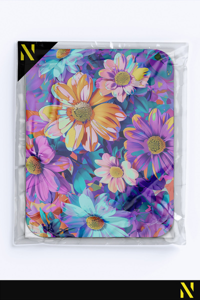 nilizma Цветна ергономична подложка за мишка с флорален мотив и противоплъзгаща повърхност, идеална за използване у дома и в офиса