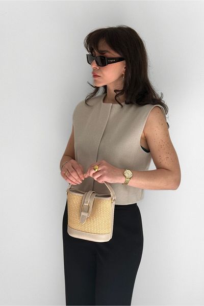 Yuka Atelier Geantă de mână și de umăr din piele artificială Solis, cu utilizare încrucișată