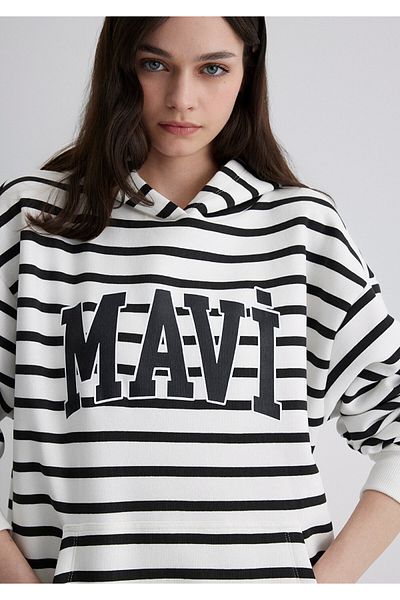 Mavi Weißes Sweatshirt mit Logo-Aufdruck - 1s10118-84603