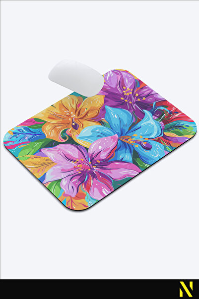 nilizma Mousepad ergonomic colorat cu model de flori, ideal pentru utilizarea acasă și la birou, cu suprafață anti-alunecare.