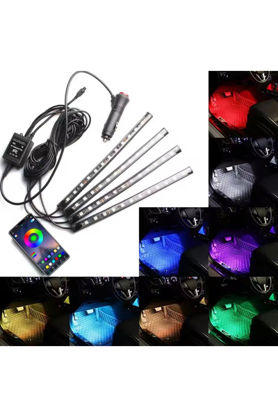 BGA Oto şerit Led araba sese duyarlı kumandalı RGB 48 şerit Led