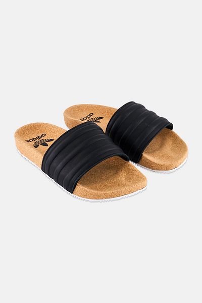 adidas Kids Boy Adilette Premium Slip On Slide, Black