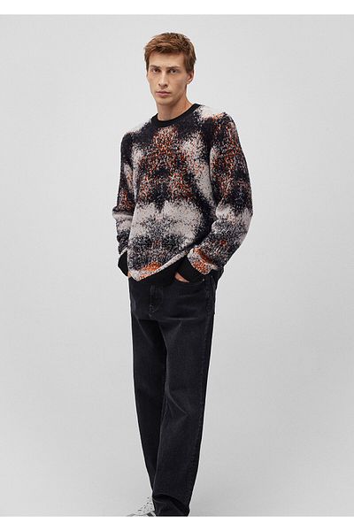Mavi Jacquard Black Sweater Loose Fit / Loose Relaxed Fit 0710236 -900