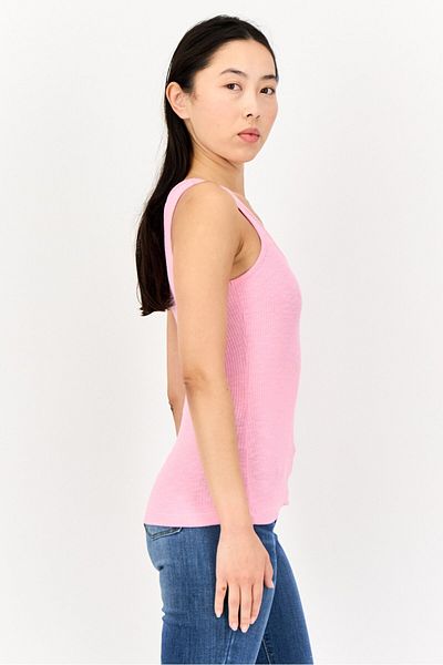 Salsa Women Scoop Neck Embroidered Sleeveless Tank Top, Pink