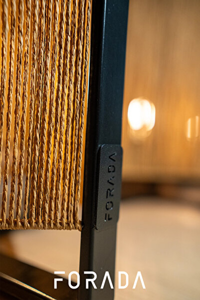 Forada Home & Style Dekoratif Kağıt İp Örgü Metal Yer Lambası