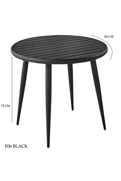 Generic Round outdoor dining table, iron and Wood, 80x80x75 cm
