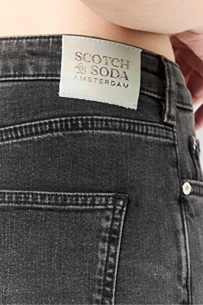Scotch & Soda Women Regular Fit Washed Stretchable Flare Jeans, Grey