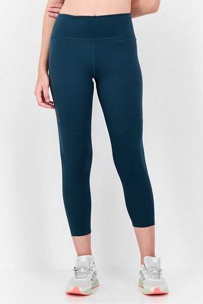 adidas Women Tight Fit 7/8 High Rise Running Tights, Teal
