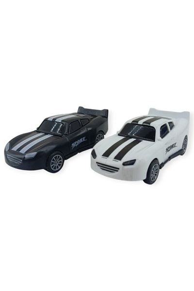 kapsulavm Pull back nascar car 10.5 cm - bp-035-black/white