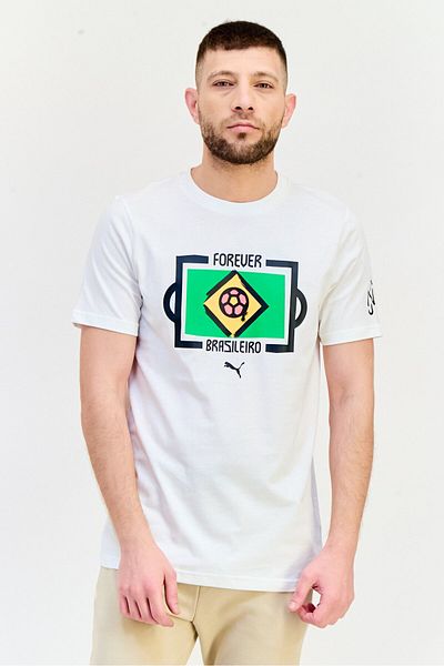 Puma Men Sportswear Fit Short Sleeves Neymar Junior Football T-shirt, White