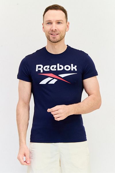 Reebok Men Sportswear Fit Short Sleeve Training T-Shirt, Navy