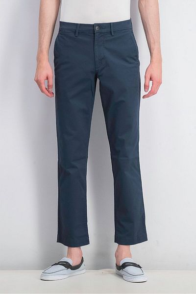 GAP Men Plain Straight Fit Pants, Navy Blue