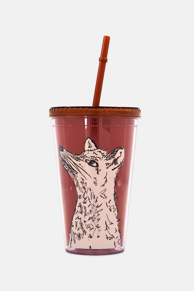 Creative Tops Wild Fox Hydration Tumbler 300ml, Burnt Orange