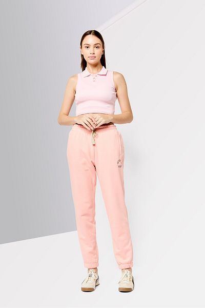 Scotch & Soda Women Regular Fit Embroided Logo Jogger Pants, Peach