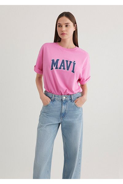 Mavi Rosa T-Shirt mit Logo-Print, Übergröße/Wide-Cut 1600843 -71033