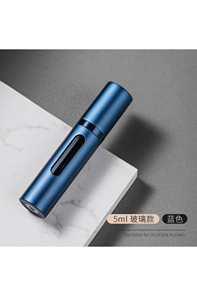 Choice زجاجة عطر زرقاء قابلة لإعادة التعبئة بسعة 5 مل مع مضخة رذاذ عطرية، عبوات مستحضرات تجميل فارغة محمولة للسفر، مقاس M