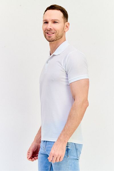GAP Men Regular Fit Embroidered Logo Short Sleeves Polo Shirt, White