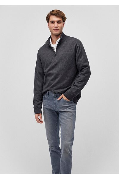 Mavi Gray Regular Fit Stand Collar Sweater - Semi Zippered 0710256 -80024