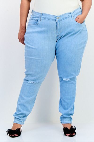 Levi's Women Curvy Mid Wash Stretchable Skinny Jeans, Blue