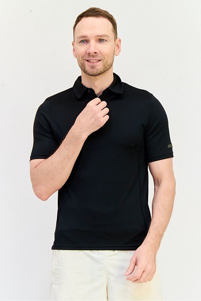 SKECHERS Men Sportswear Fit Short Sleeves Training Polo Shirt, Black