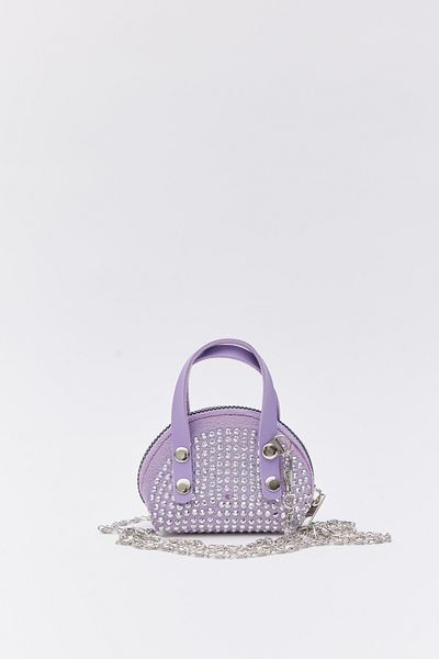 Shanta Lilac D12 Stone Mini Size Chain Single Compartment Faux Leather Women's Wallet B:7 E:10 W:6