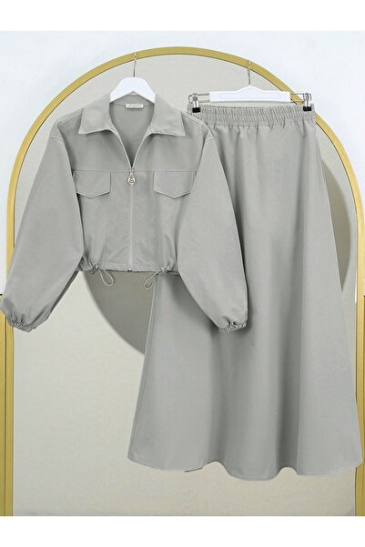 HİJABAYA Elastic Waist Skirt Suit