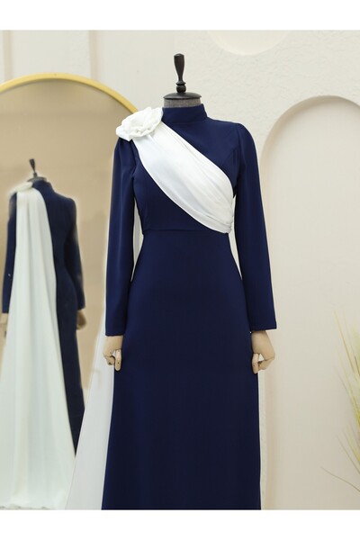 HİJABAYA Вечірня сукня з плечовими вставками та плісированою спідницею