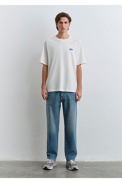 Mavi Εκτύπωση λογότυπου εκρού μπλουζάκι Loose Fit / Loose Relaxed Fit 0612550 -70057