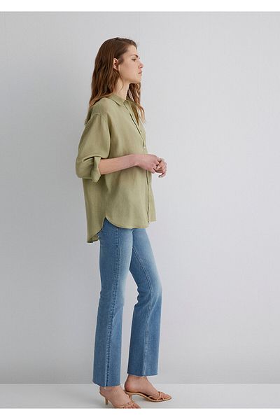 Mavi Πράσινο λινό πουκάμισο Loose Fit / Loose Relaxed Fit 1210747 -70333