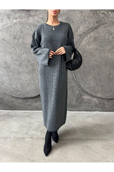 HİJABAYA Saç Örgü Triko Elbise