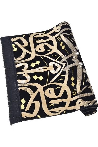 rexa Soft Prayer Carpet Black/Gold