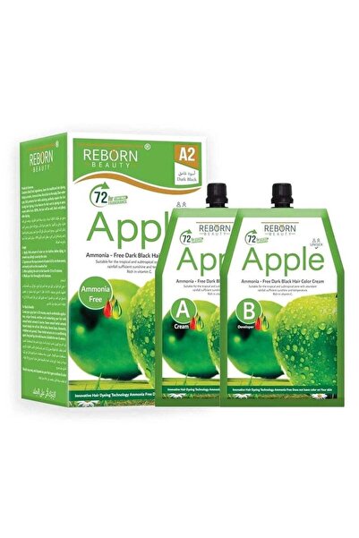 Reborn Beauty صبغة شعر كريم أسود داكن 500 مل + مُظهِر 500 مل A2