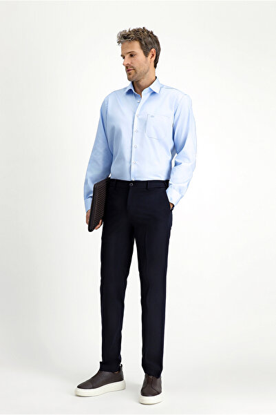 Kiğılı Uzun Kol Non Iron Saten Klasik Pamuklu Gömlek