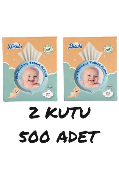 Bisula 2'li Sıkıştırılmış Tablet Mendil 250*2