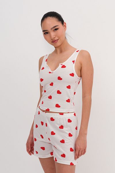 Addax Σετ πιτζάμα Heart Shorts Ş121