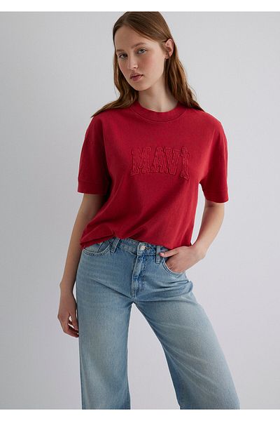 Mavi Printed Red Women's T-Shirt M1613224-70464