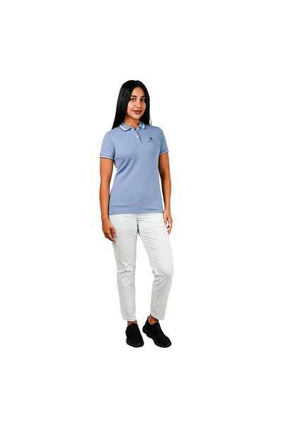 Giordano Women's Classic Cotton Pique Polo - Slim Fit, Embroidered Detail