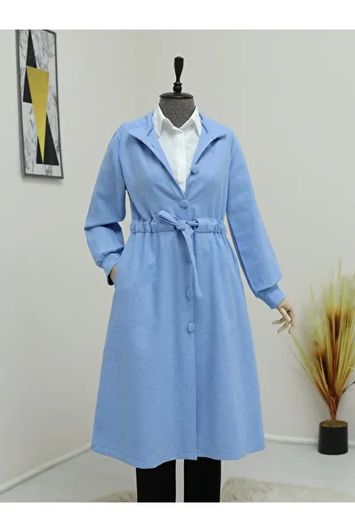 HİJABAYA Judge Collar Tunnel Laced Cashmere Coat