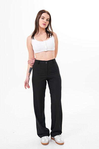 H&A İSTANBUL dámské látkové kalhoty s vysokým pasem a širokými nohavicemi