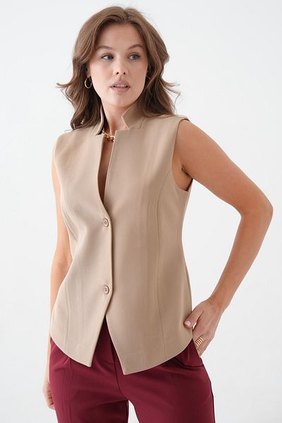 Saade Mink Leak Collar Cup Vest