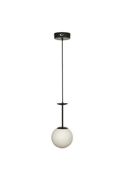 Avizemoda Pinza Tekli Beyaz Camlı Salon Oturma Odası Modern Avize - (Siyah)